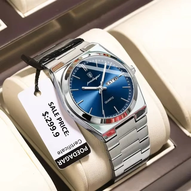 Poedagar Men's Watch - Silver Blue