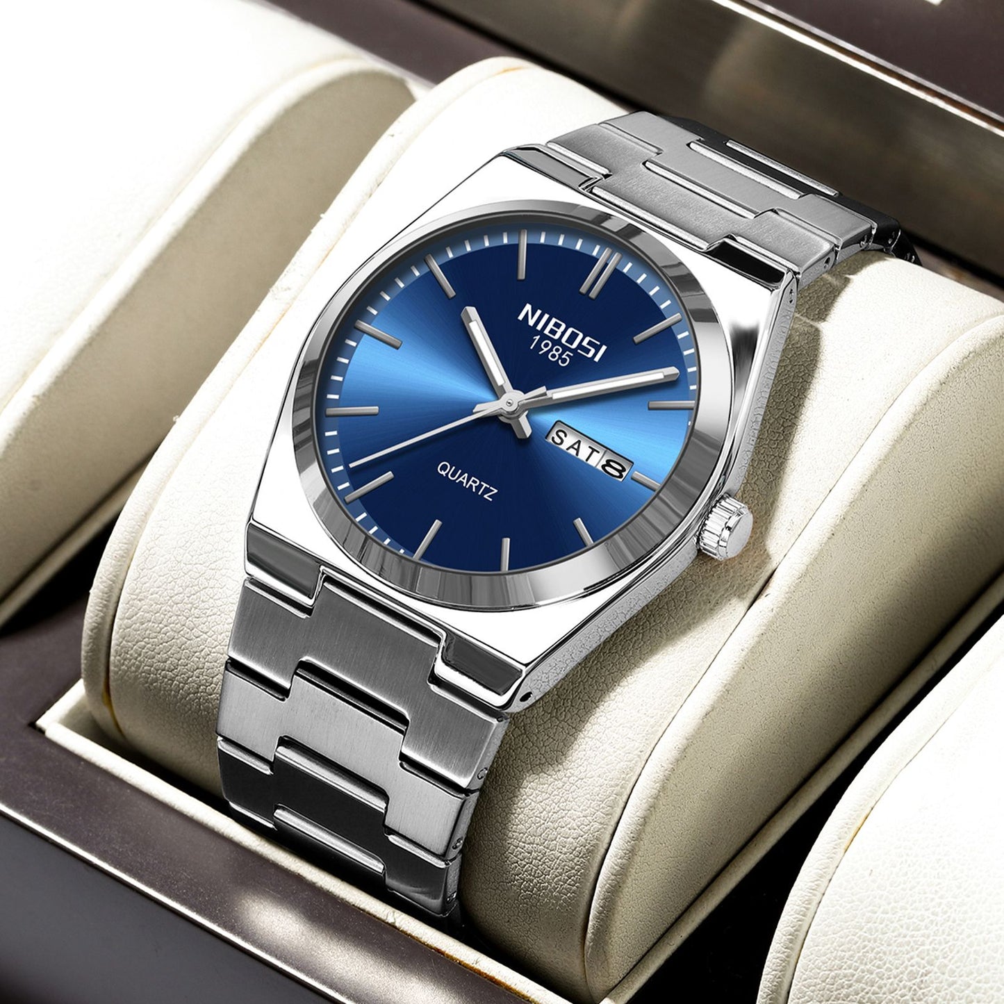 Nibosi two tone watch - Silver