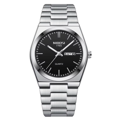 Nibosi Men's Watch - Silver Black