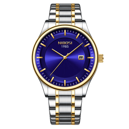 Nibosi two tone watch - silver gold