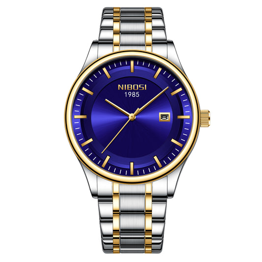 Nibosi two tone watch - silver gold