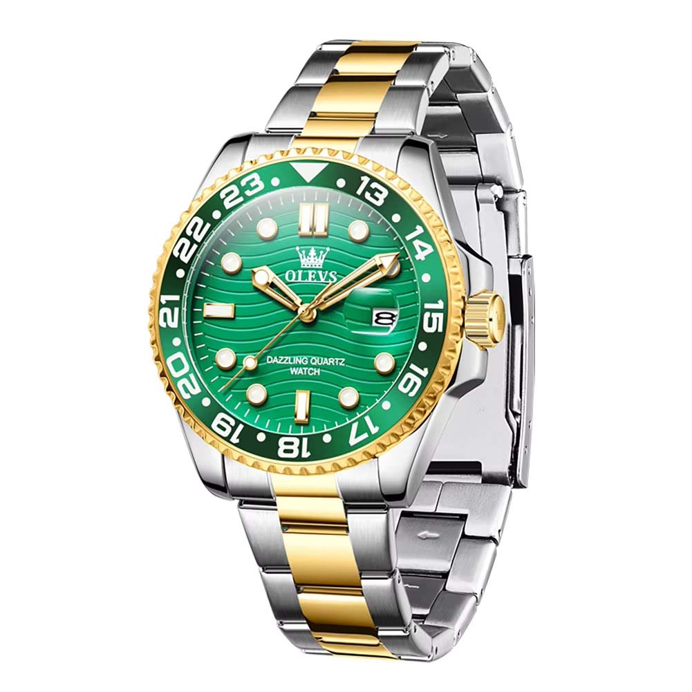 OLEVS Men's Watch - Green-Gold