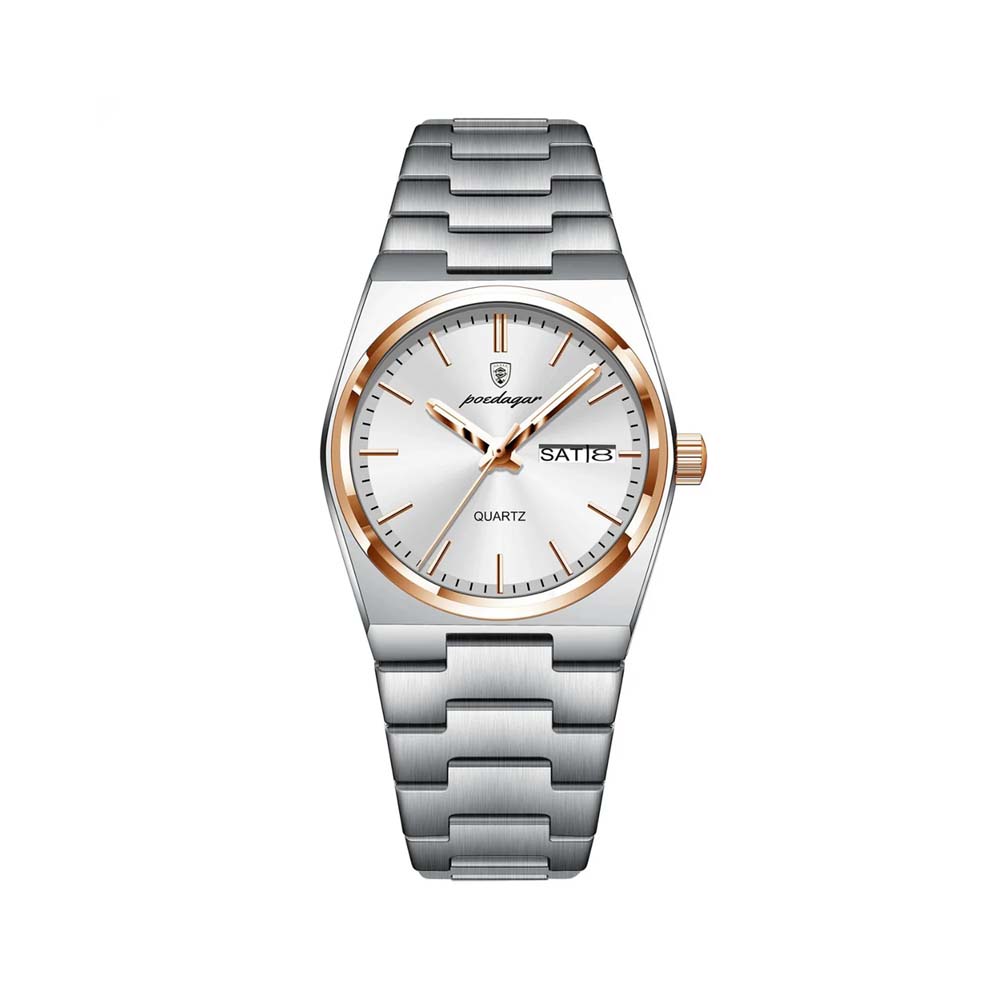 Poedagar Men's Watch - Rose Gold/Silver