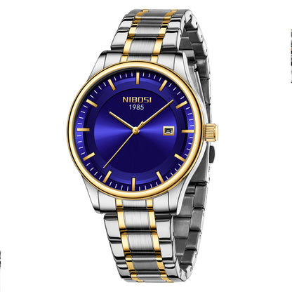 Nibosi two tone watch - silver gold